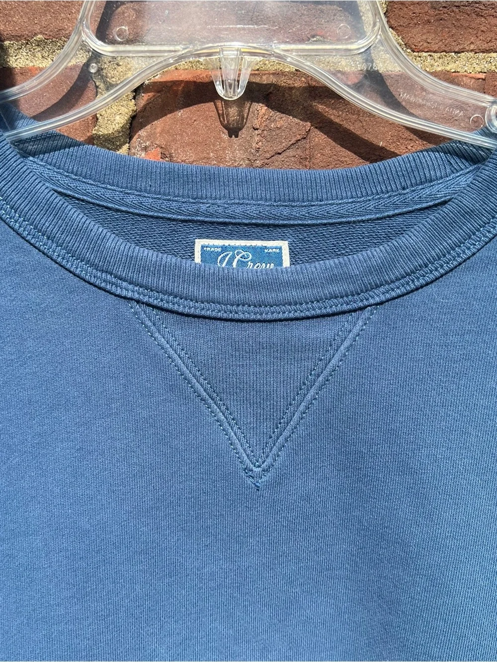 J. Crew Reverse French Terry Crewneck Sweatshirt Sz L Slate Blue 100% Cotton